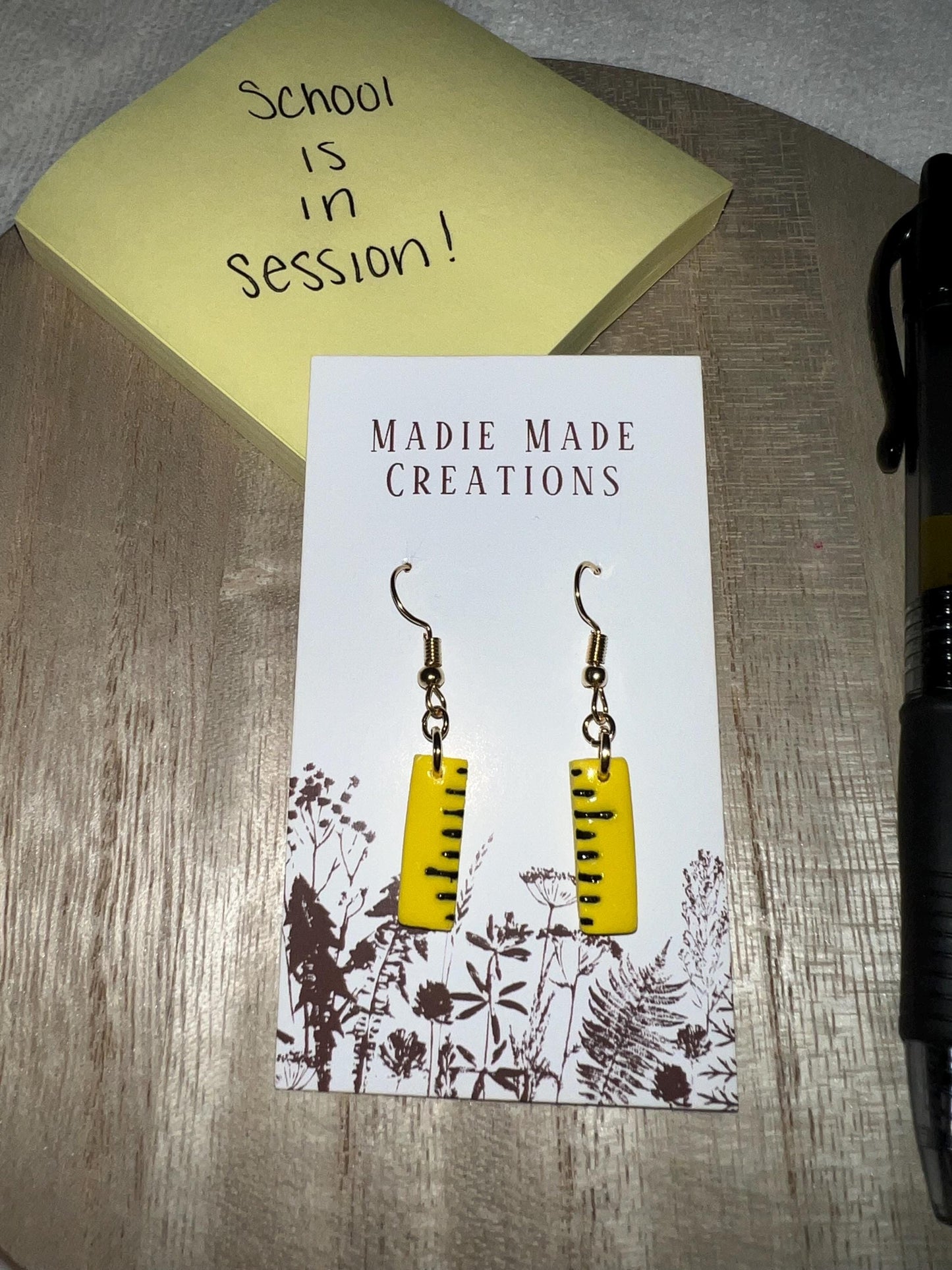 Ruler dangle earrings