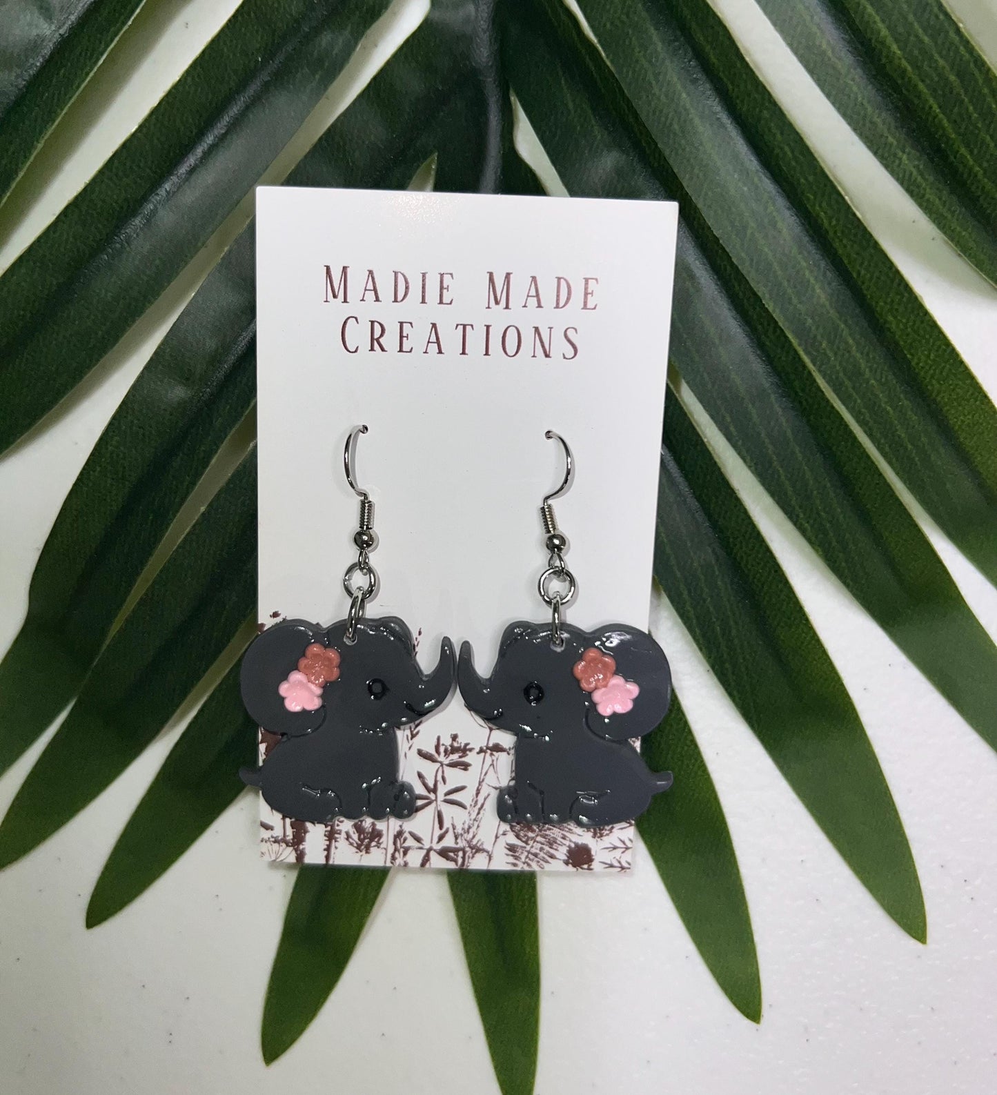 Elephant dangle earrings