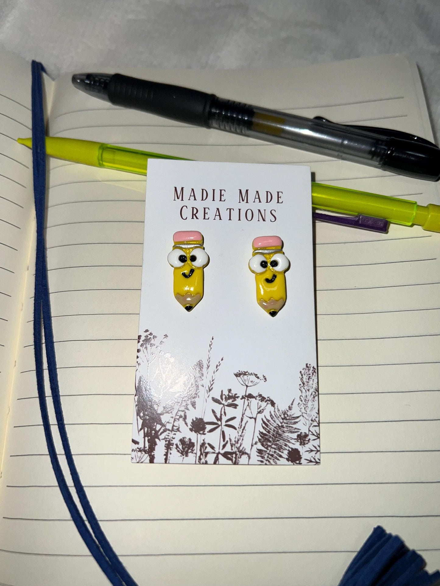 Cartoon pencil studs