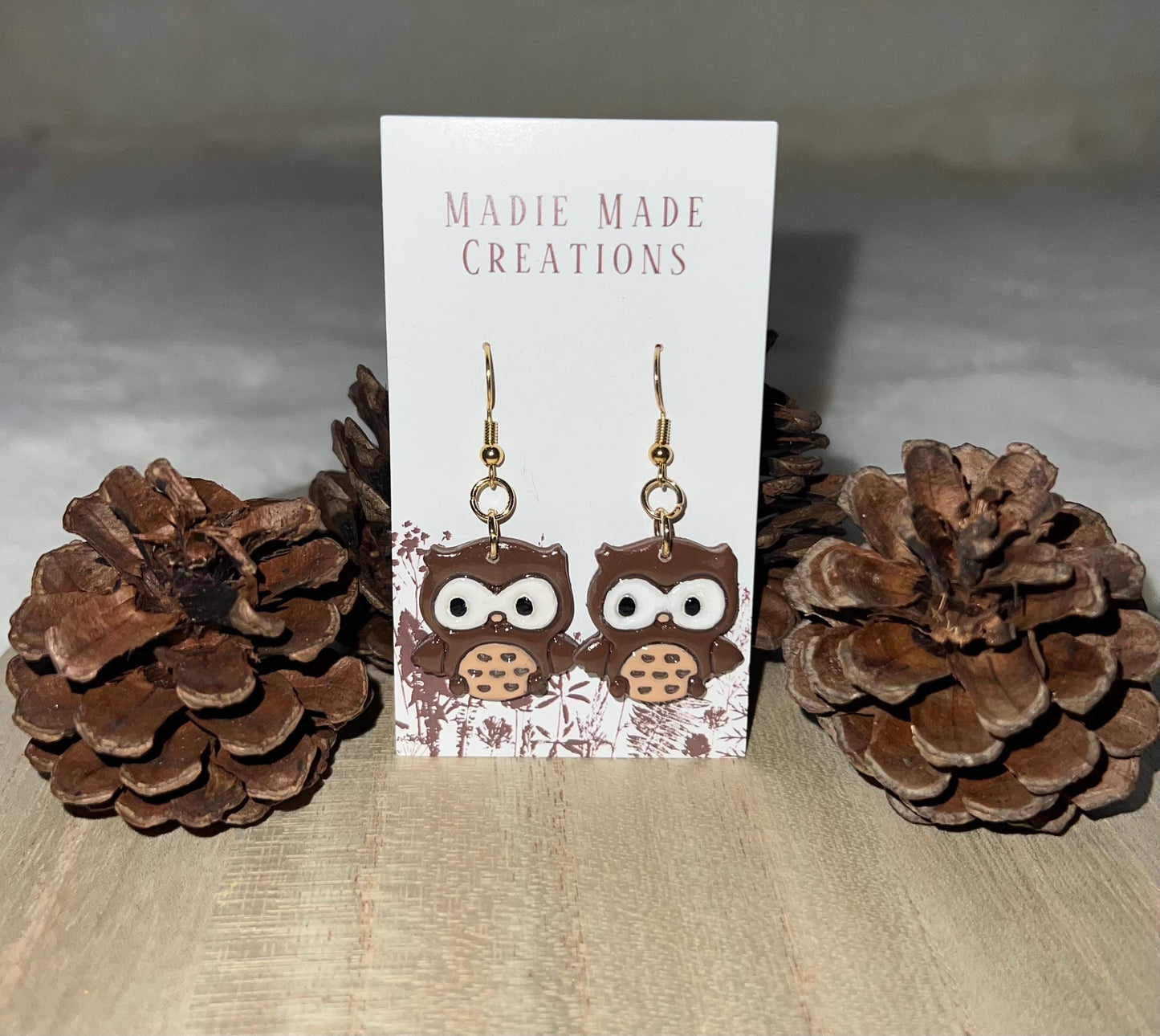Owl dangle earrings