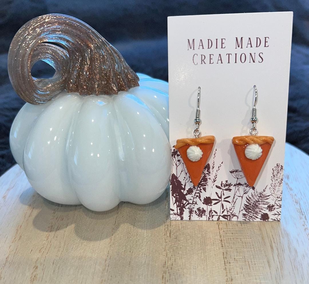 Pumpkin pie dangle earrings