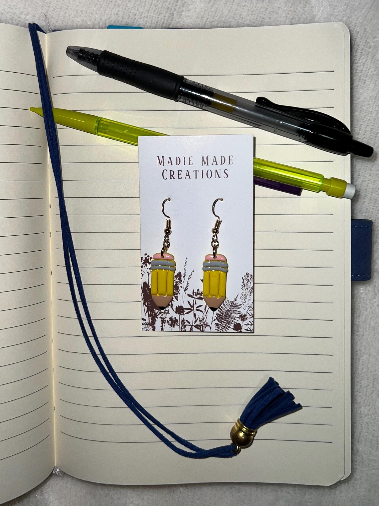 Pencil dangle earrings