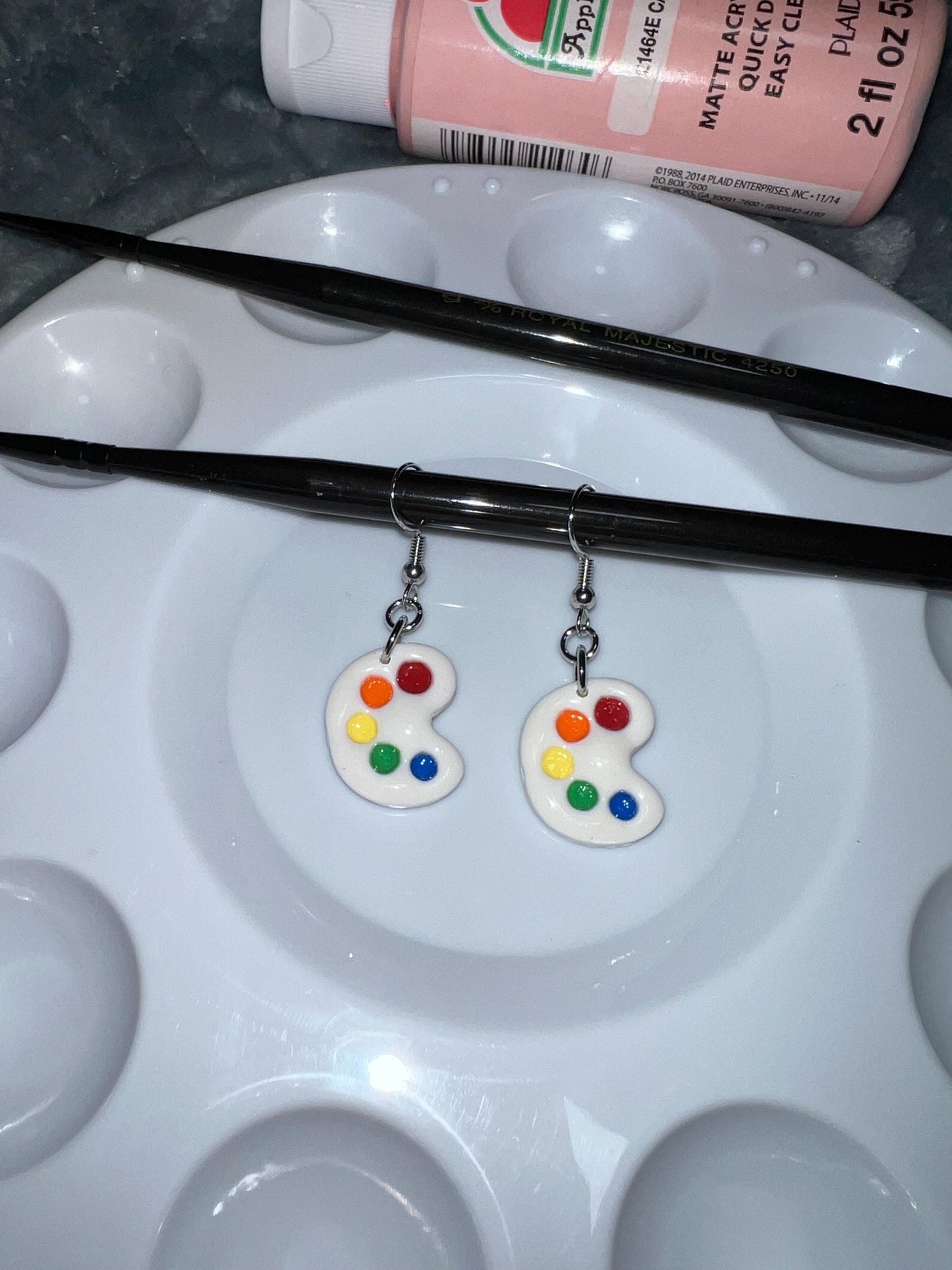 Paint palate dangle earrings