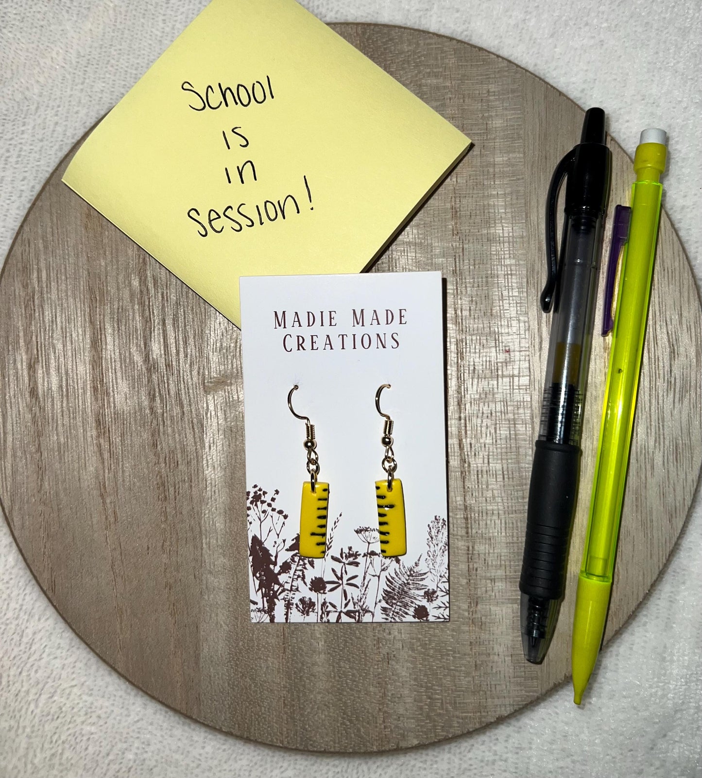 Ruler dangle earrings