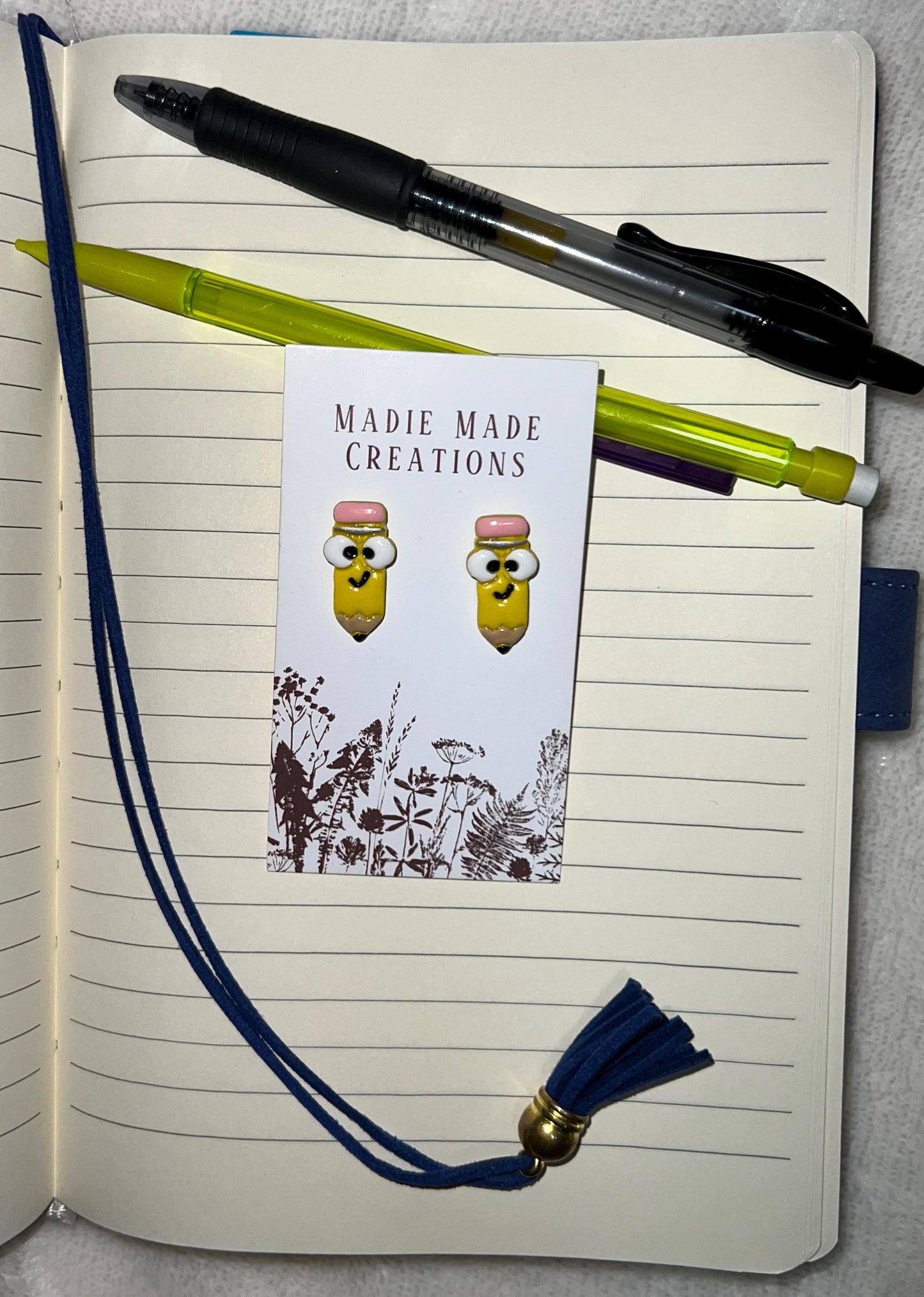 Cartoon pencil studs