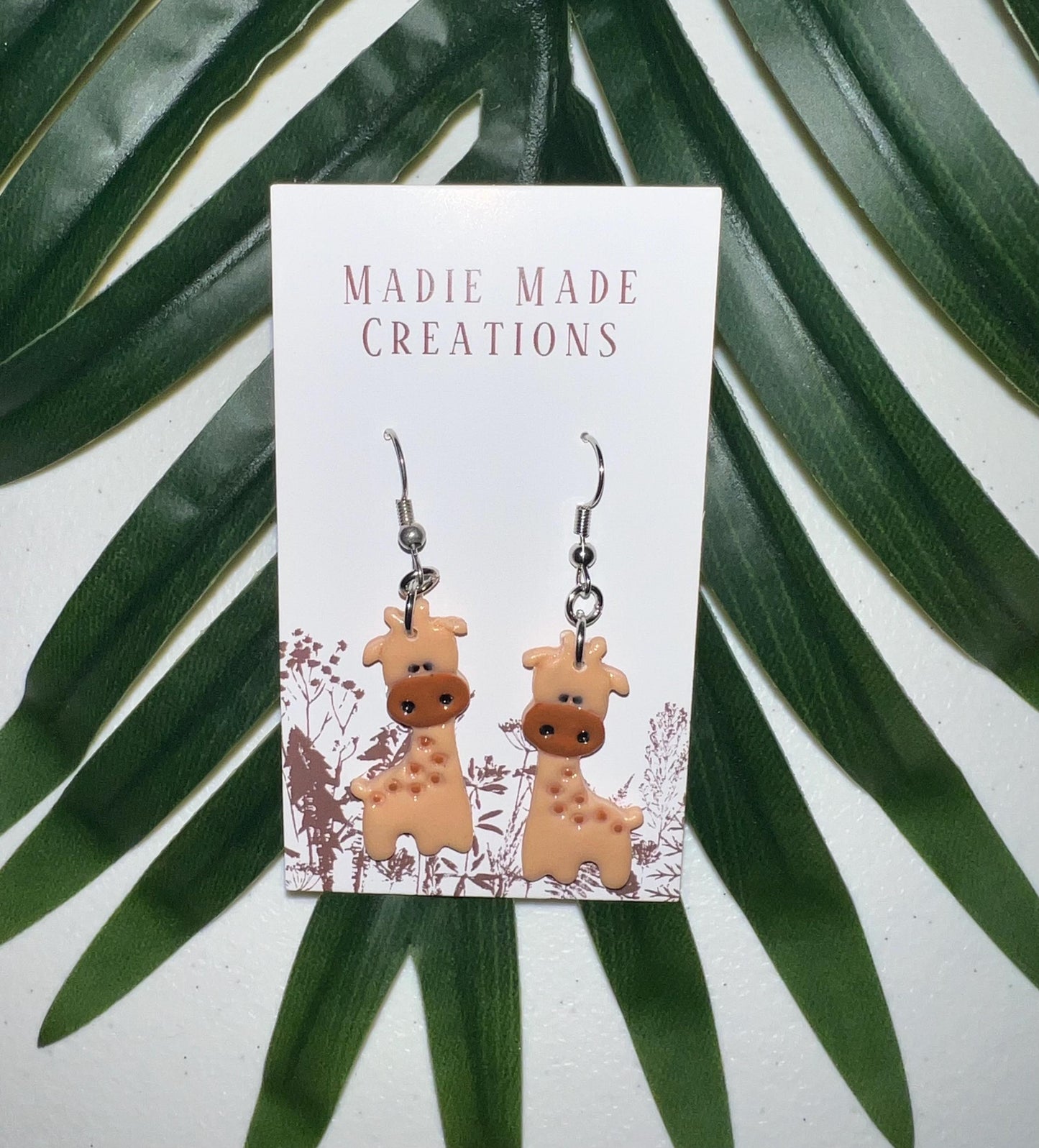 Girrafe dangle earrings