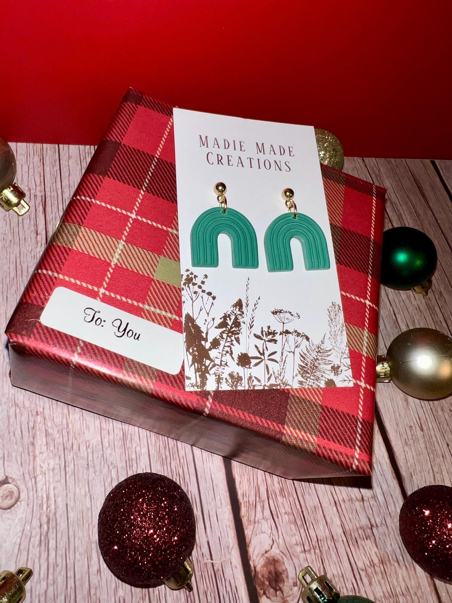 Boho Green Rainbow Studs