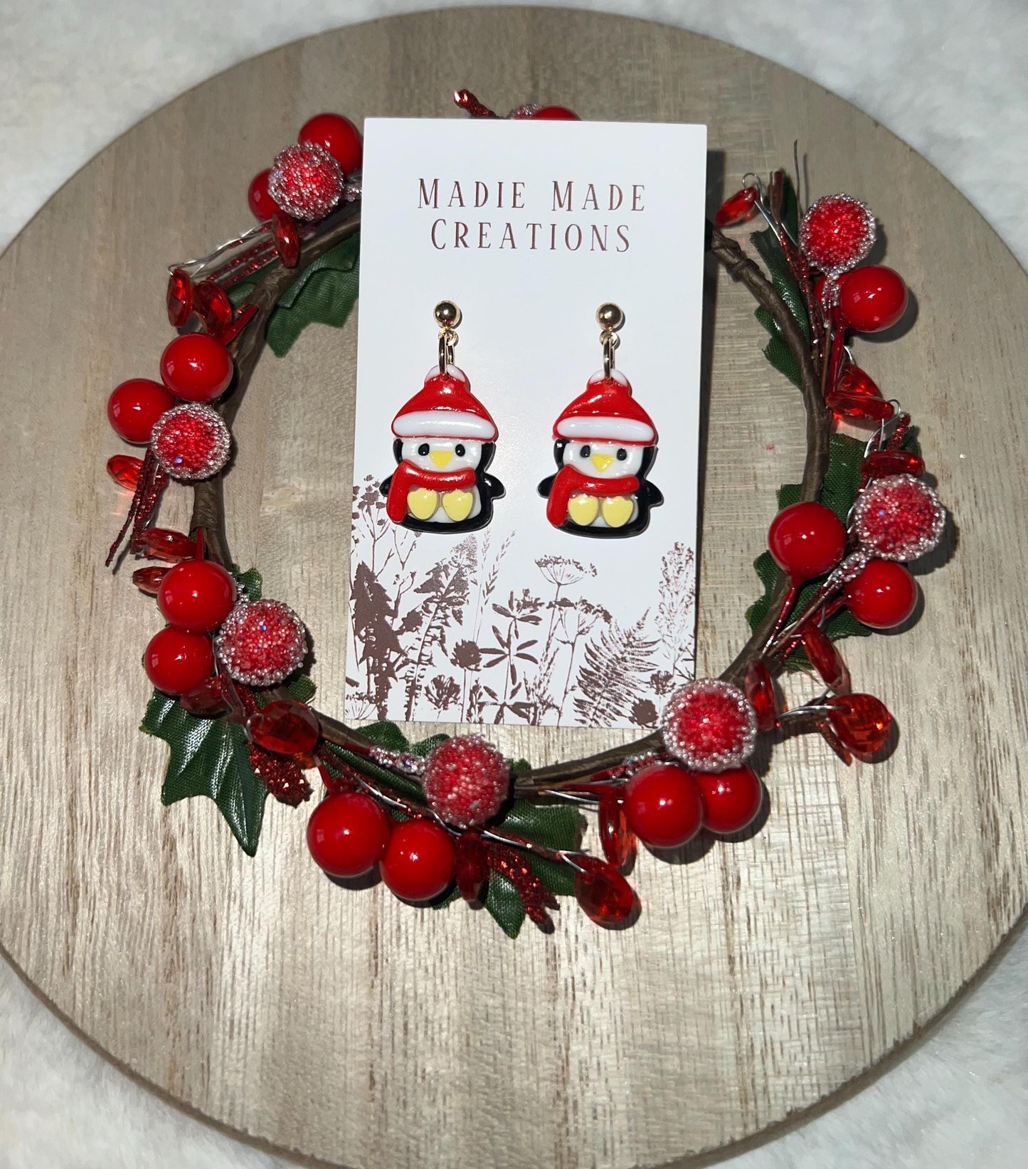 Christmas Penguin studs