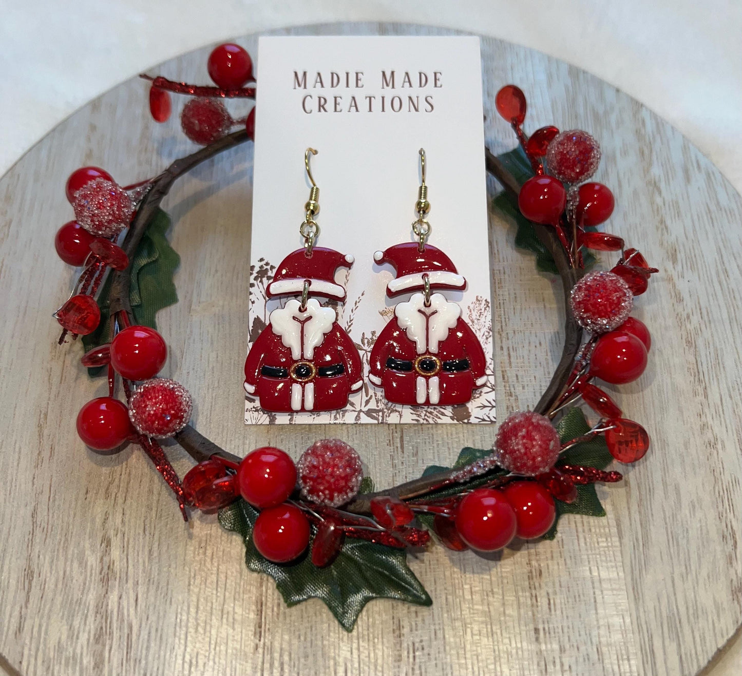 Santa’s suit earrings
