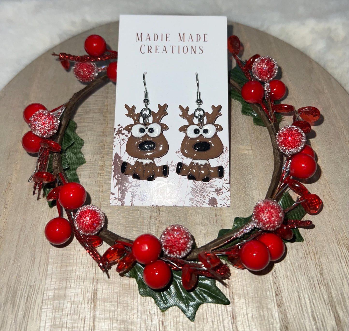 Reindeer dangle earrings