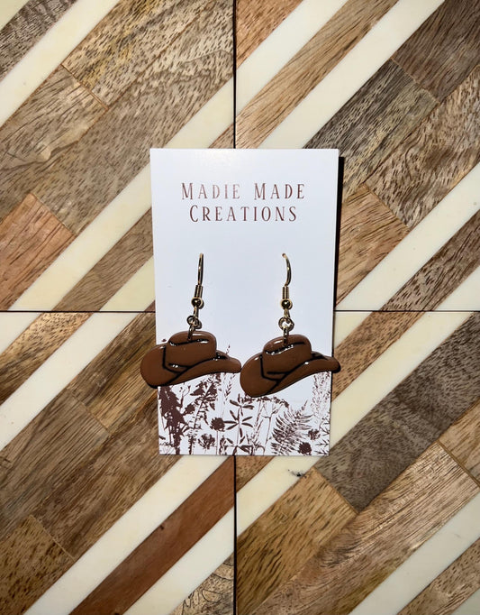 Cowboy hat dangle earrings