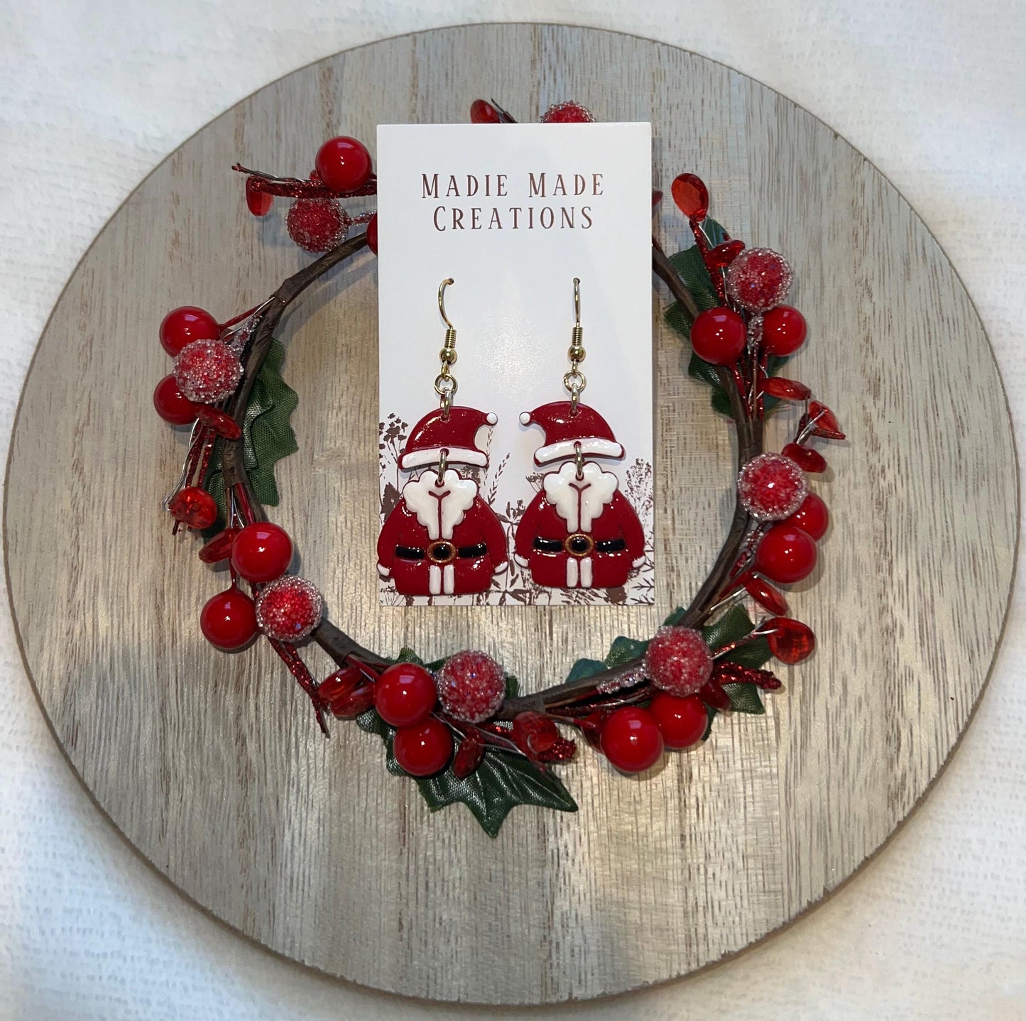 Santa’s suit earrings
