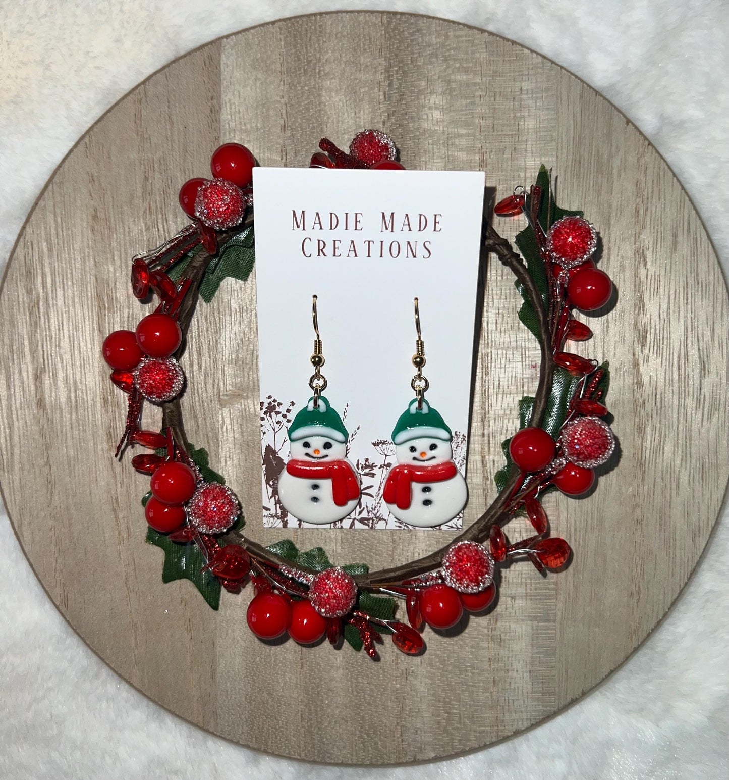 Snowmen dangle earrings