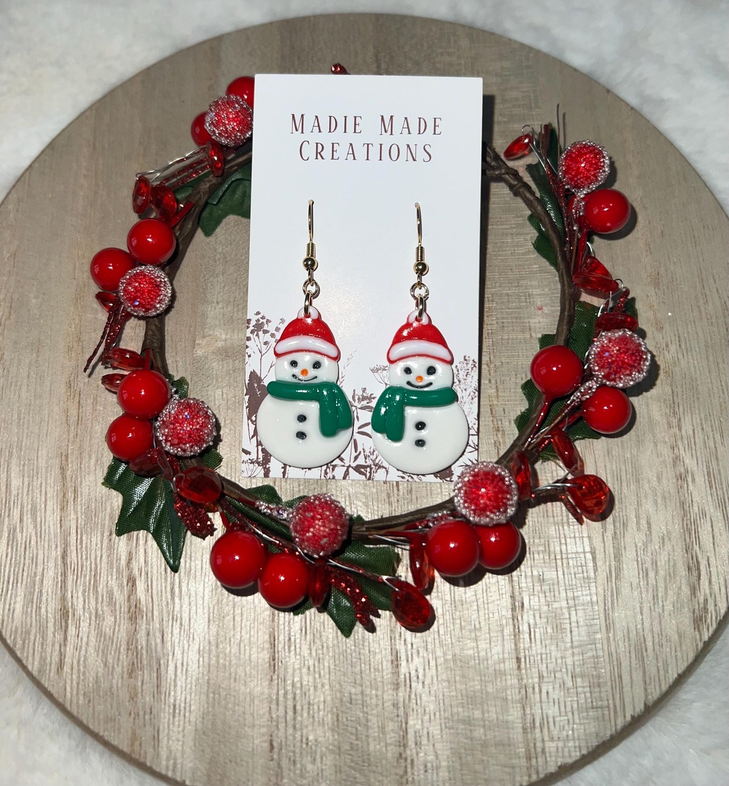 Snowmen dangle earrings