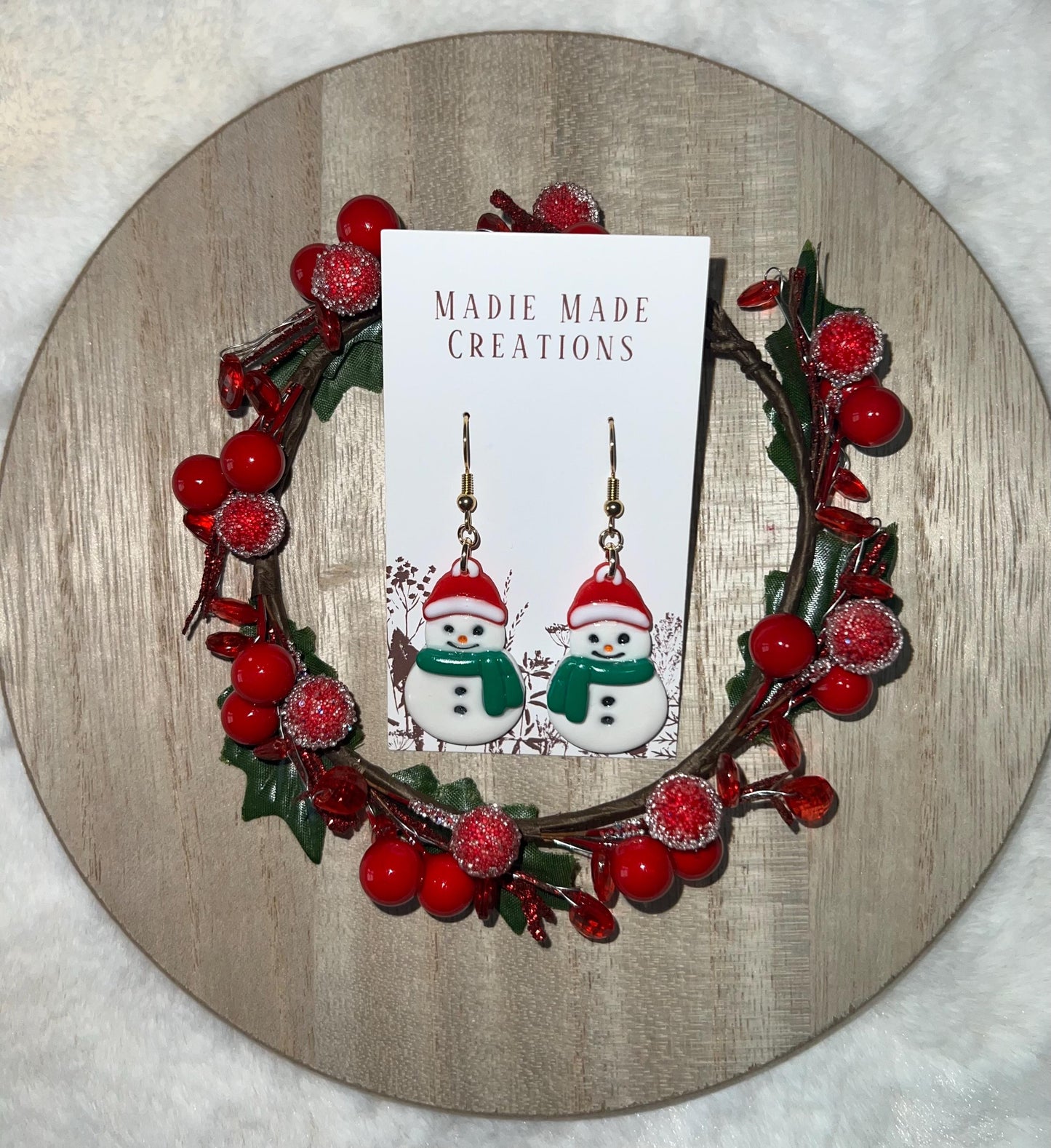 Snowmen dangle earrings