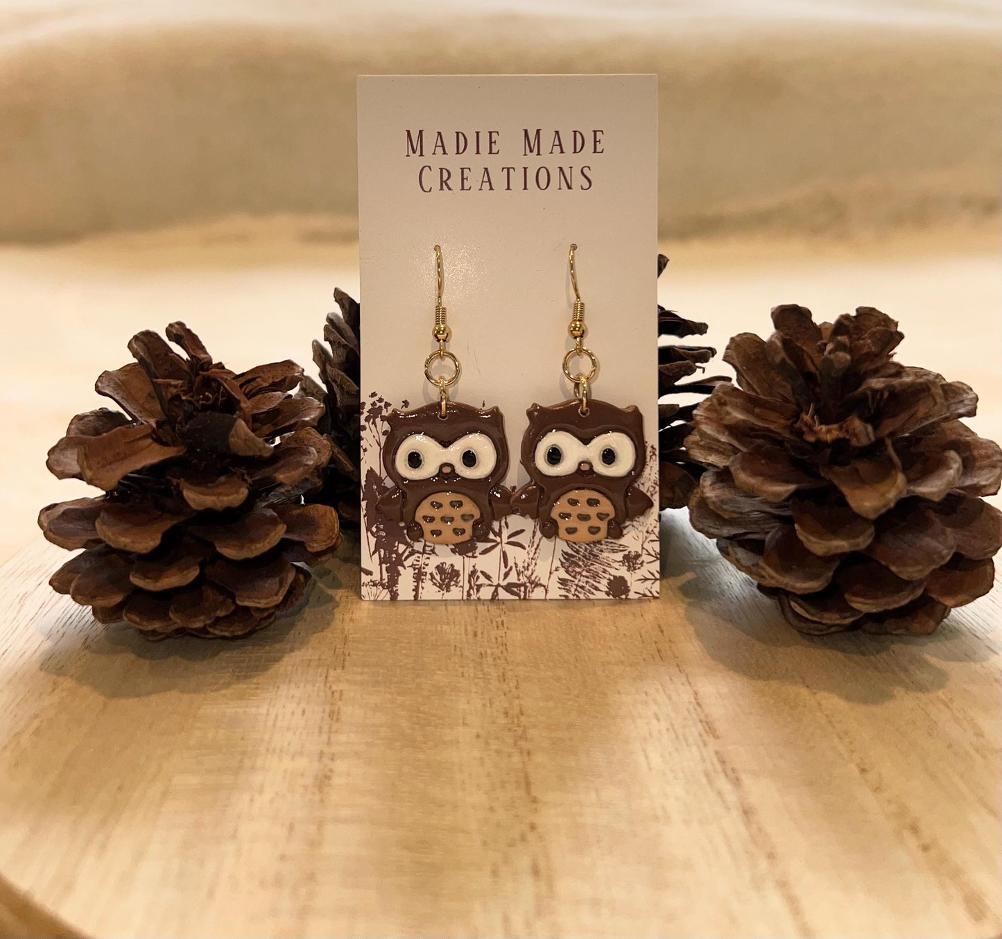 Owl dangle earrings
