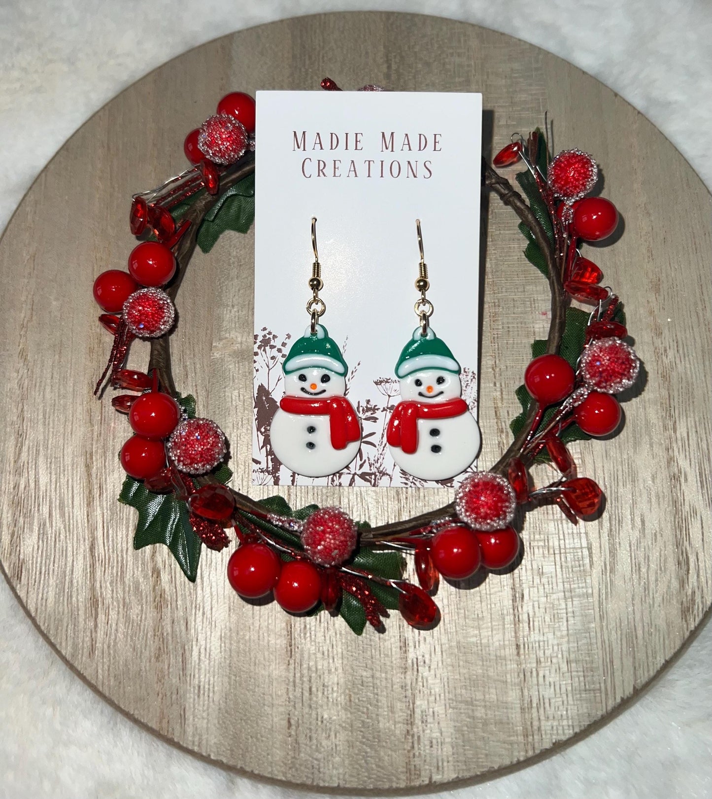 Snowmen dangle earrings