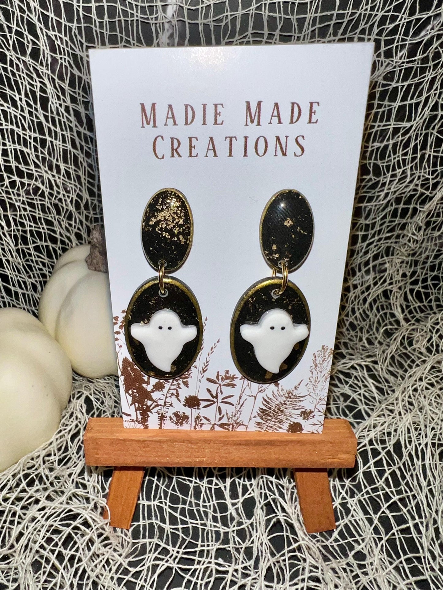 Golden Ghost studded dangle