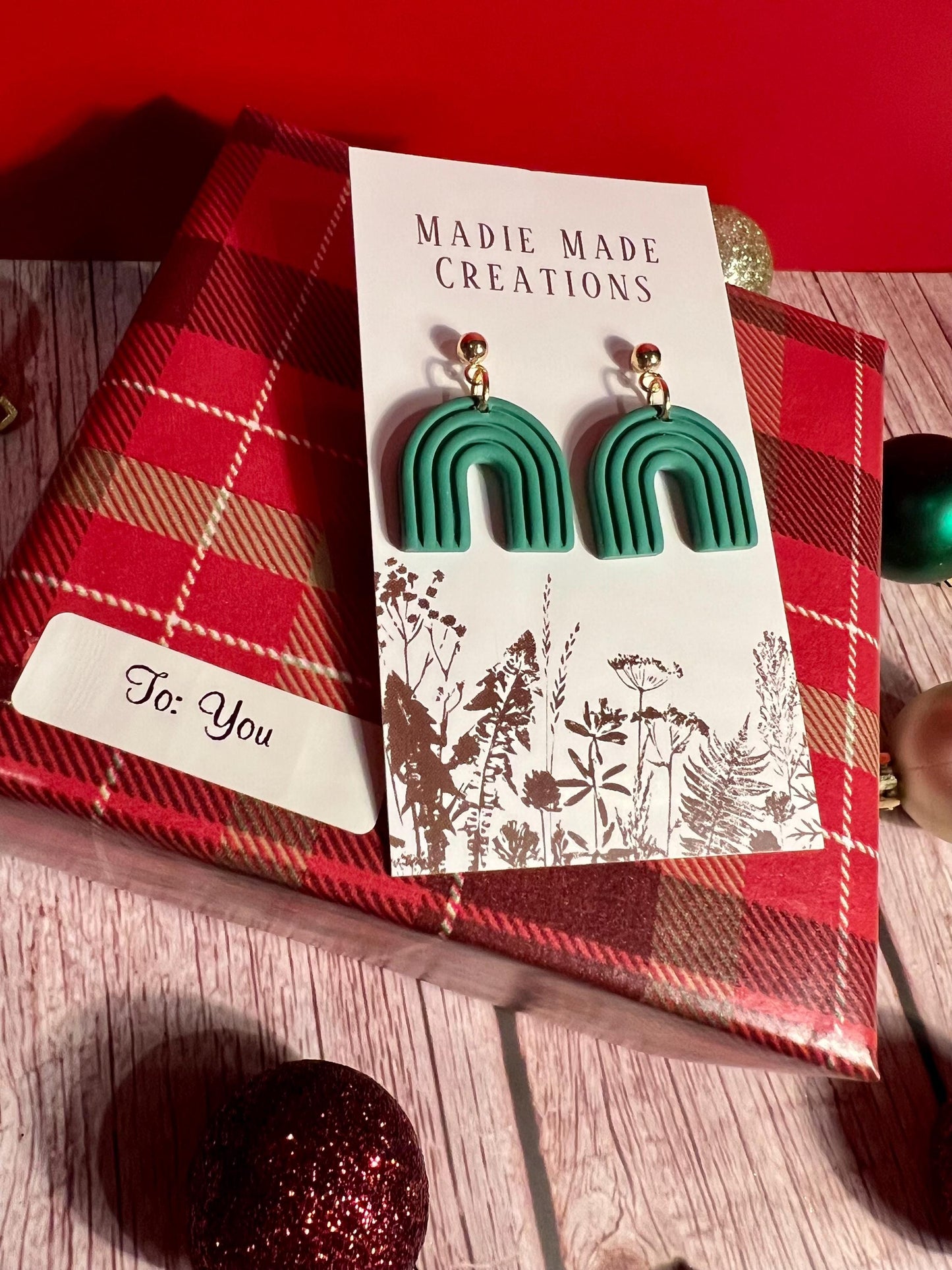 Boho Green Rainbow Studs