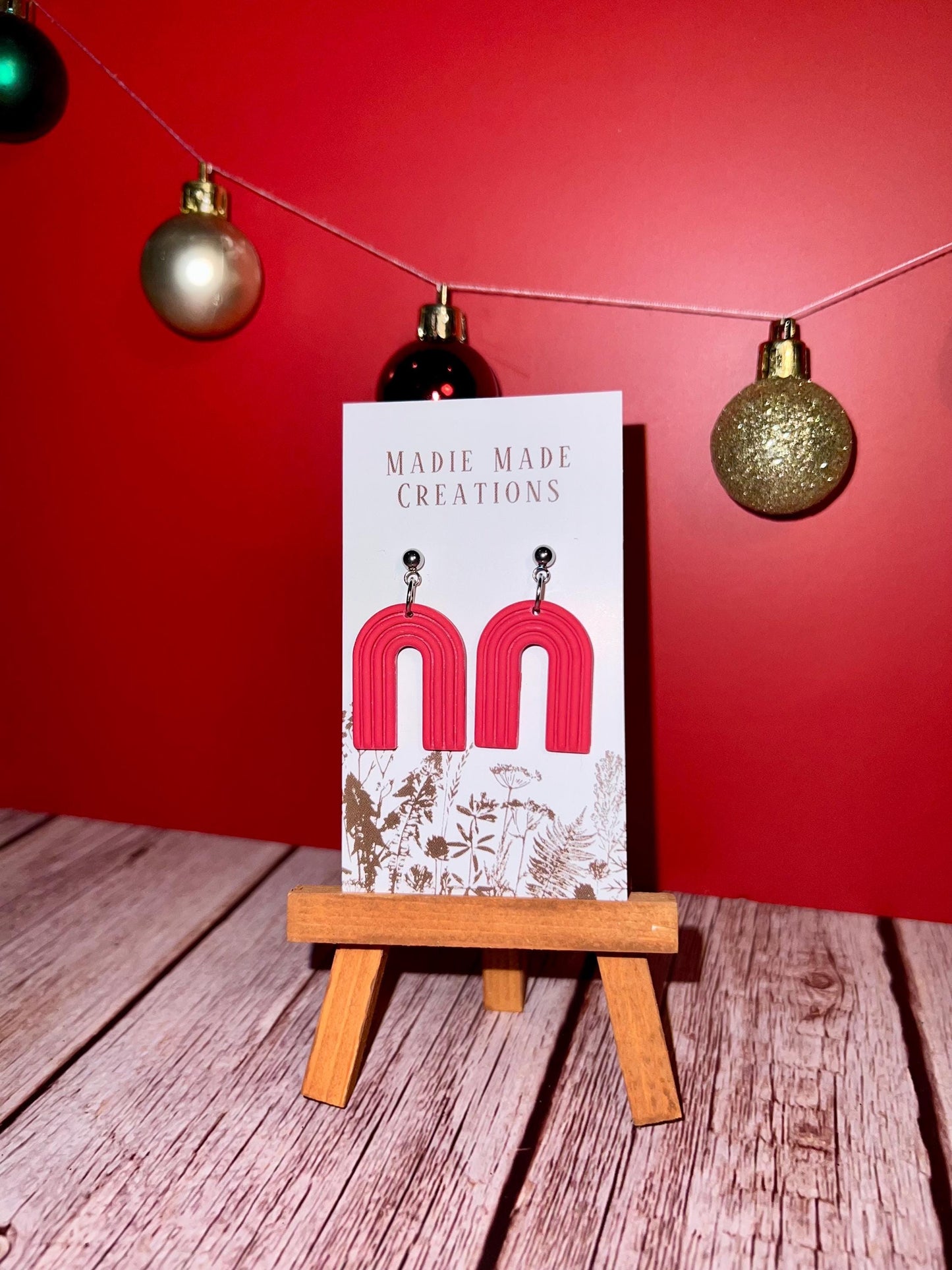 Boho Red Rainbow Studs