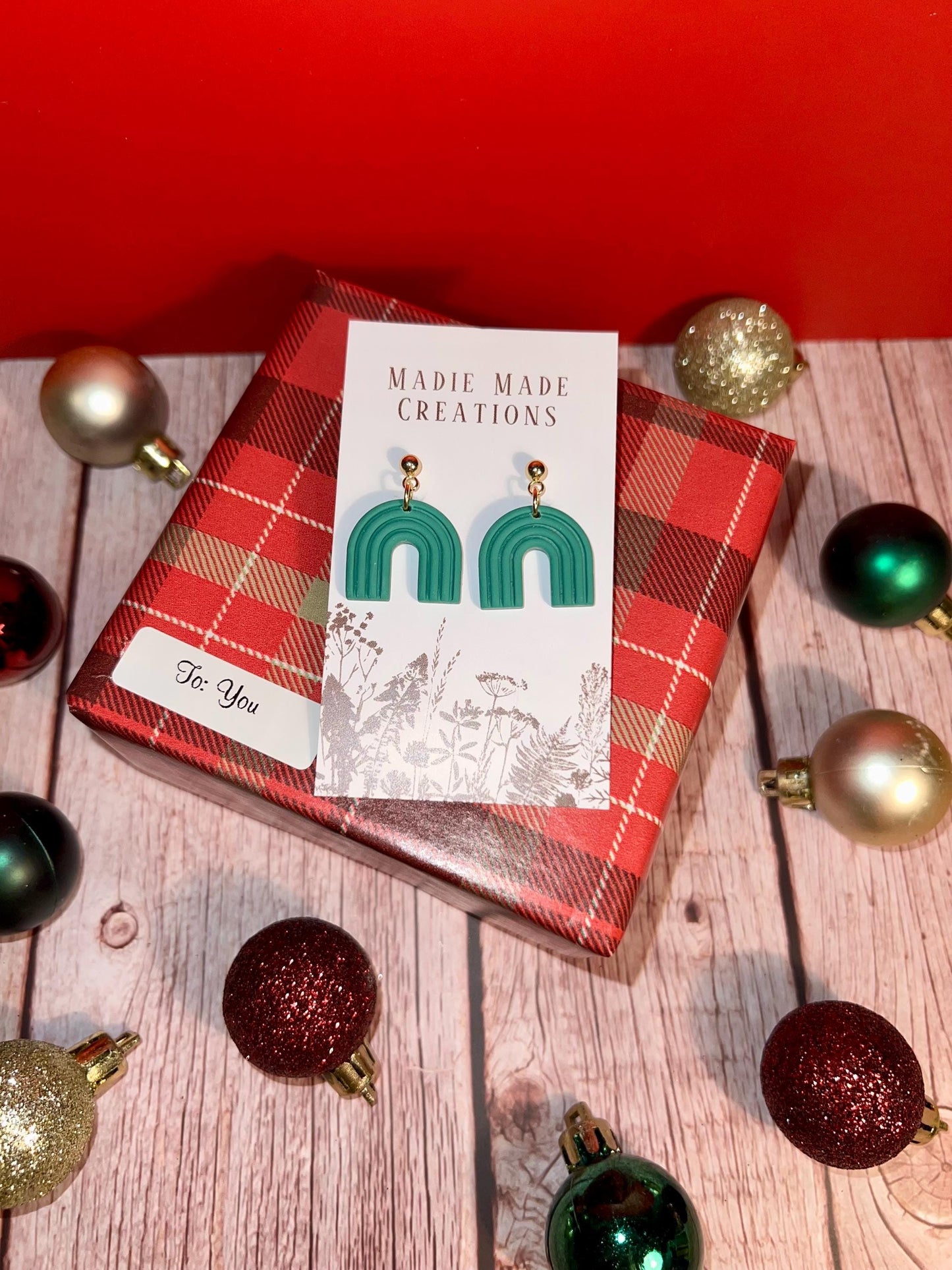 Boho Green Rainbow Studs